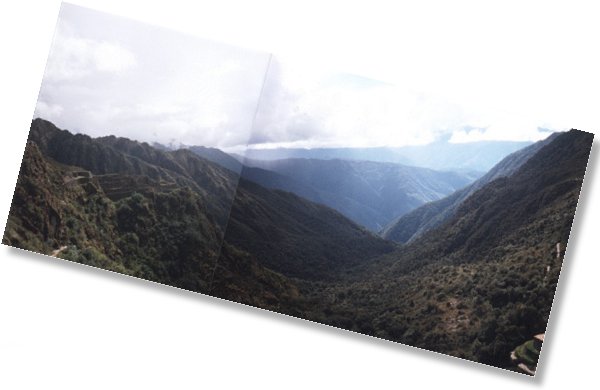 Panorama towards Sayacmarca and the high jungle