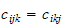$c_{ijk}=c_{ikj}$