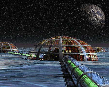 Approaching Luna by Monorail