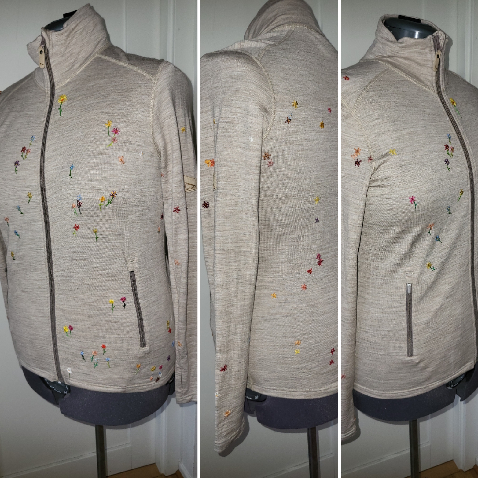 Blomster brodert på jakke